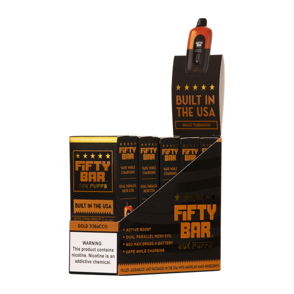 Golden Tobacco Fifty Bar 20K Vape 5 pack